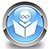 Elearning icon glossy cyan blue round button